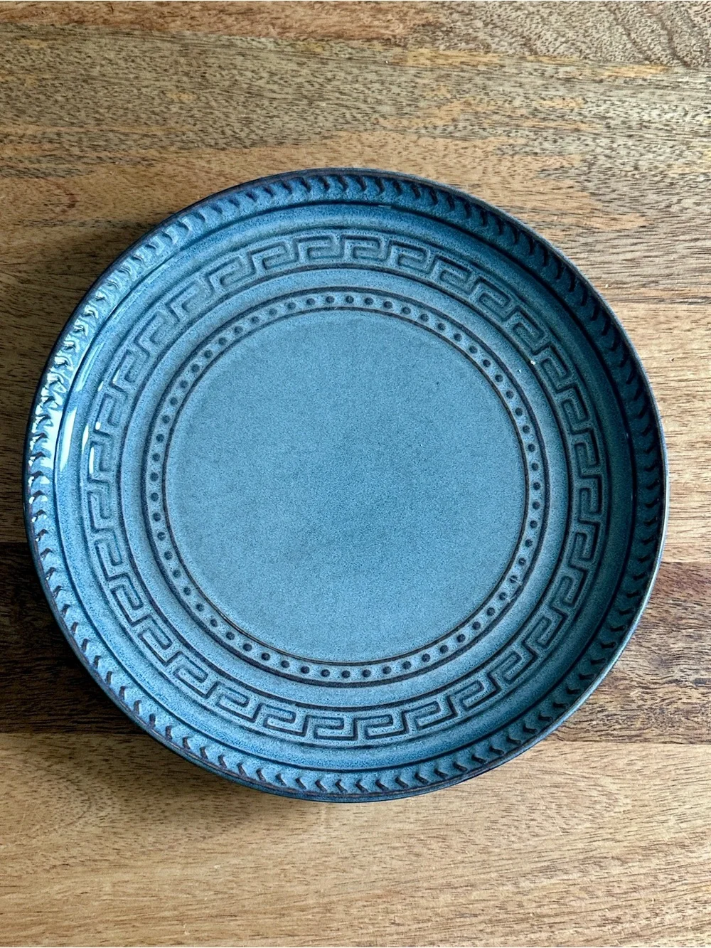 Gourmet Basics by Mikasa Blue Brown Decorative Ceramic Salad/Appetizer Plates